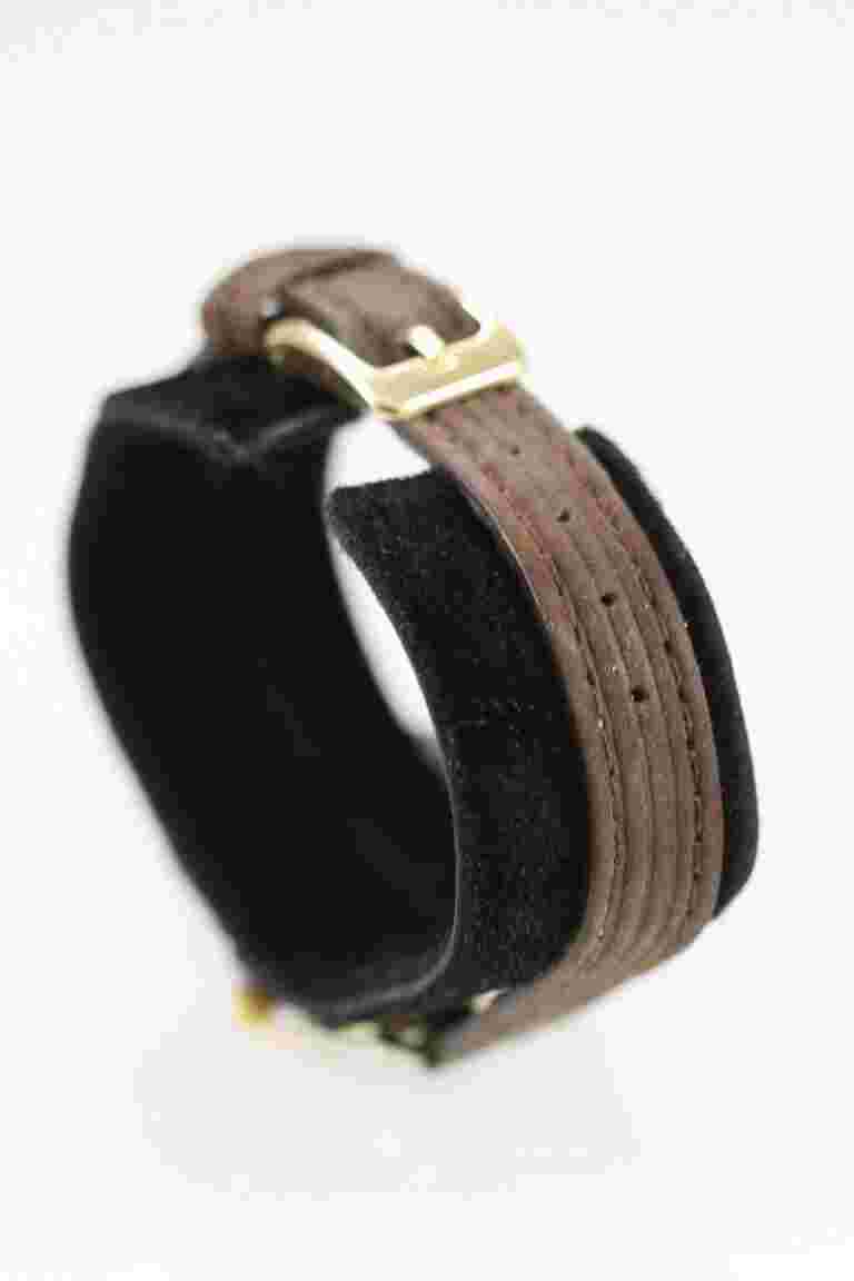 Capezio Women Watch Silver Gold Stainless Steel Brown Leather WR White Quartz