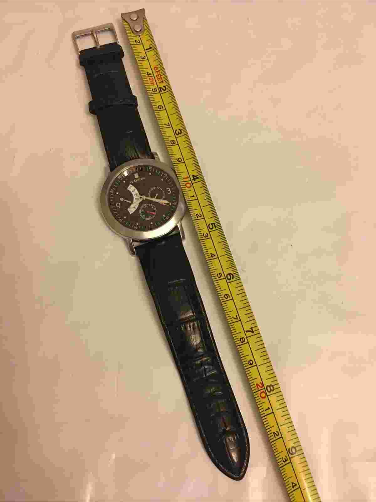 LE CHATEAU JAPAN MEN'S WATCH QUARTZ RUBBER ORIGINAL LC7019 New Battery