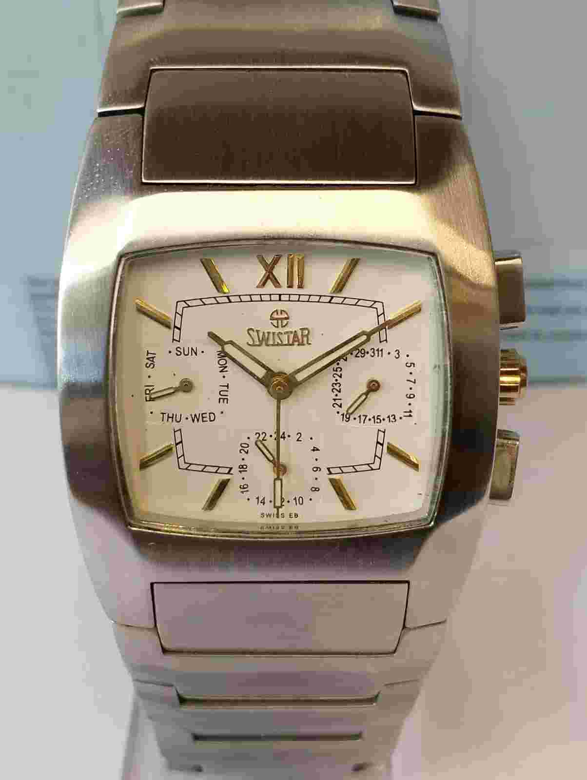 SWISTAR MULTIFUNCTION QUARTZ 1.2316-2M SWISS MEN'S FULL WORKING ALL ORG. VINTAGE