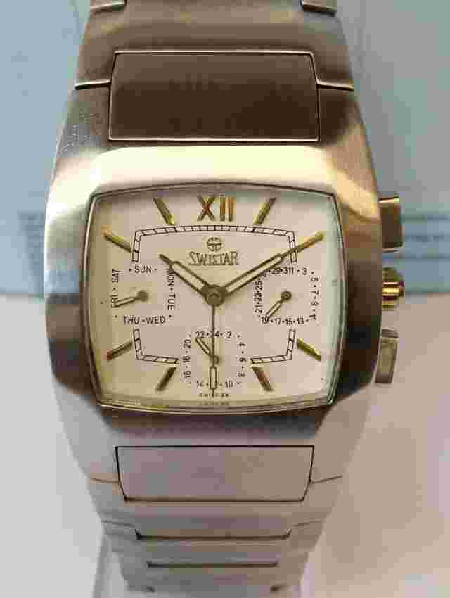 SWISTAR MULTIFUNCTION QUARTZ 1.2316-2M SWISS MEN'S FULL WORKING ALL ORG. VINTAGE