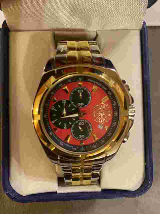 BRADFORD EXCHANGE Fire Department Duty And Courage Men’s Watch Authenticity .