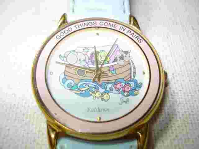 RARE VINTAGE VALDAWN "GOOD THINGS COME IN PARIS" PRECIOUS MOMENTS WATCH BABY BLU
