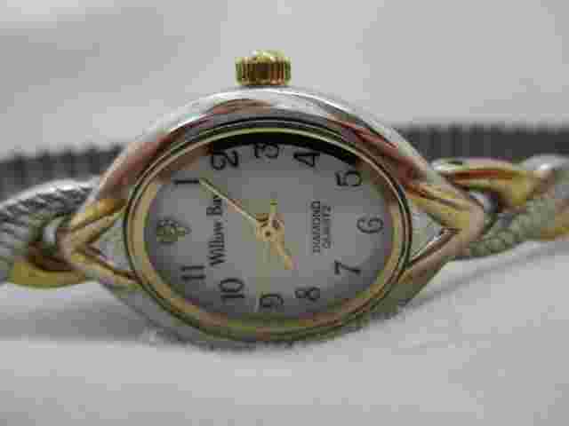 Willow Bay Slim Dress Watch, Oval, Two-tone Metal Expansion Band