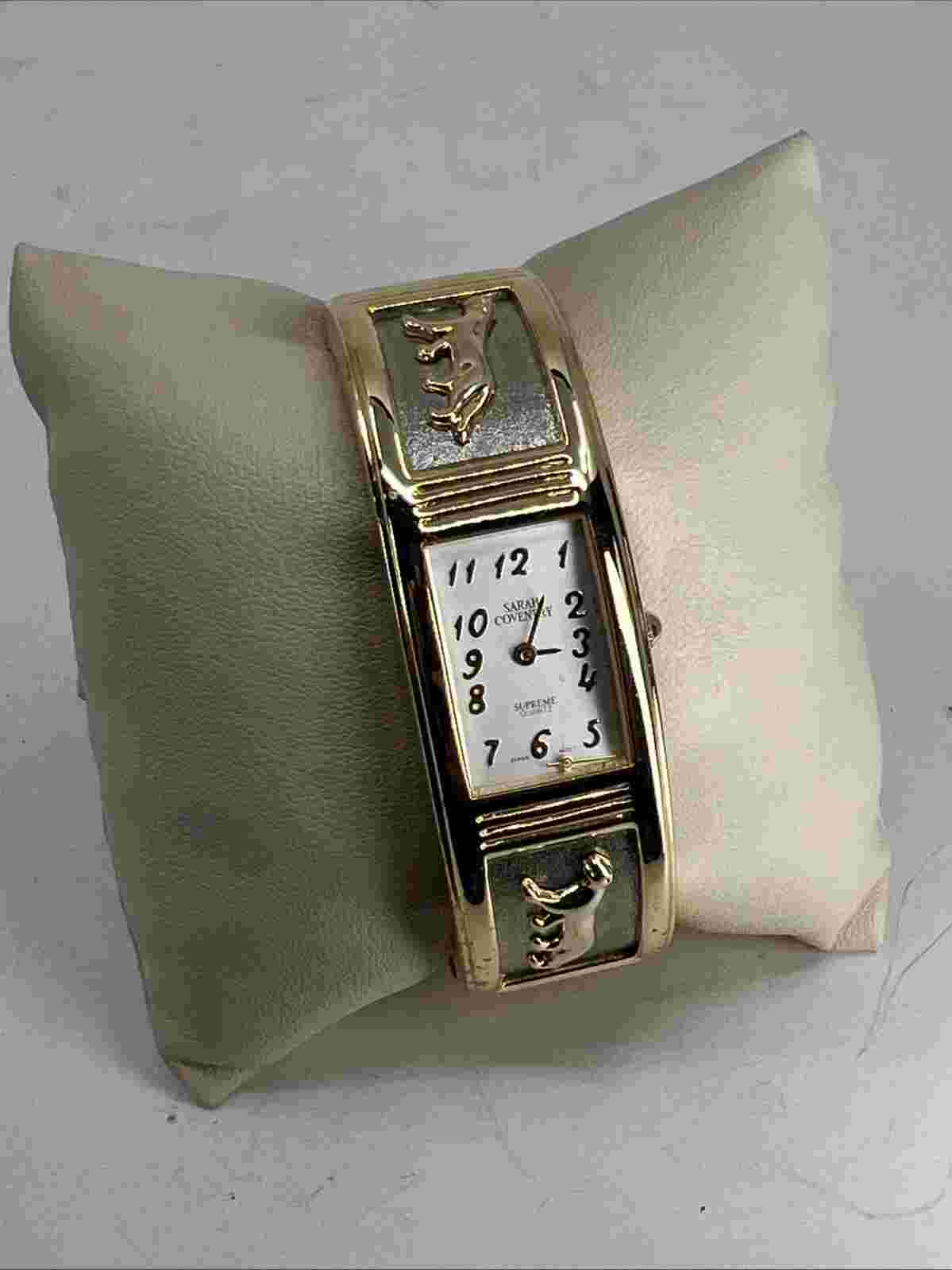 New Women's  Vintage Sarah Coventry Silver & Gold Panther Watch REPAIR / PARTS