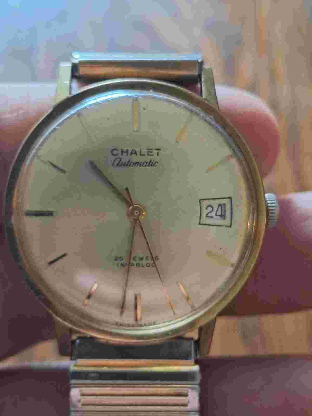 Chalet Automatic 25j Incabloc Automatic Date Watch