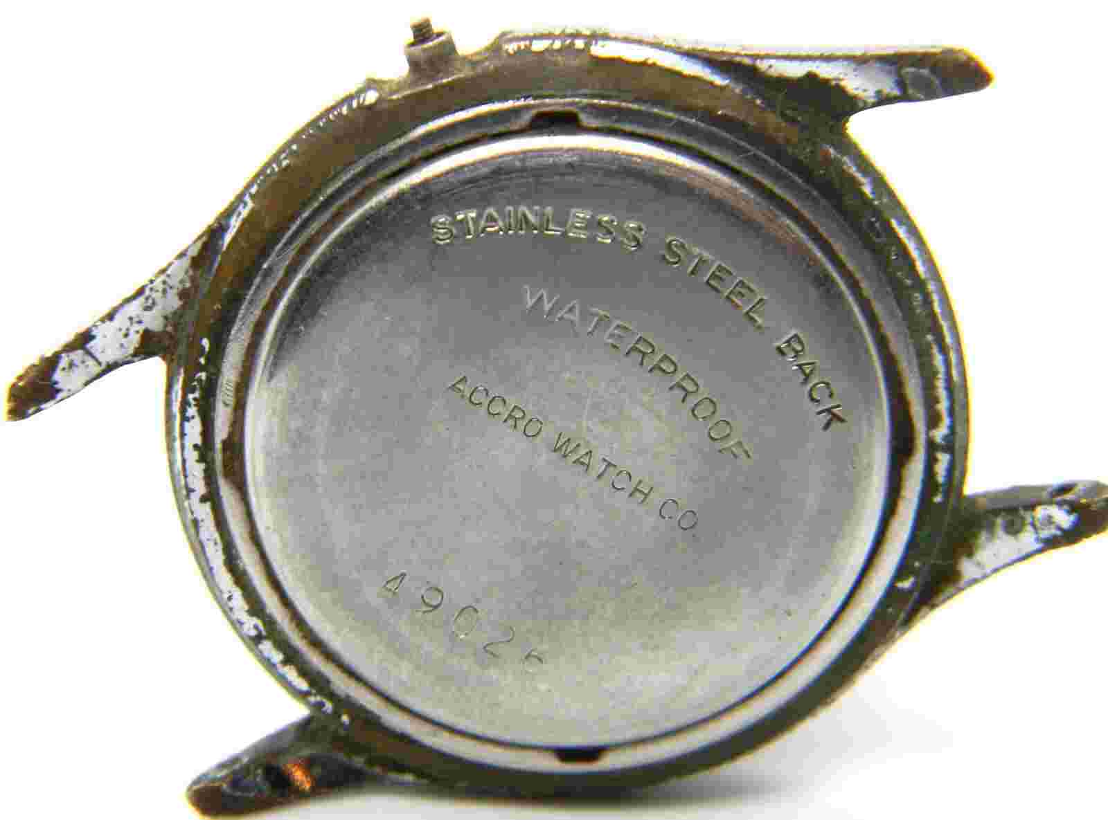 C291 mens Vintage Accro Military Field Infantry Manual Red Hand Watch Parts lot