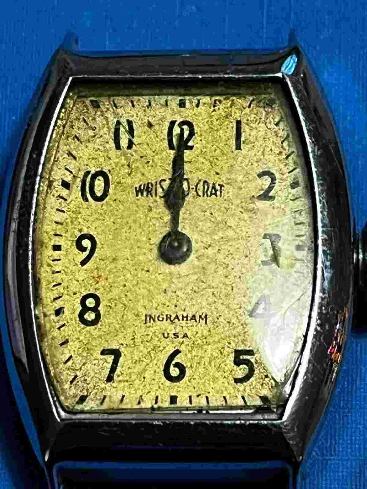 Vintage Ingraham Wrist-O-Crat Men's Watch Art Deco Mechanical Wind Up