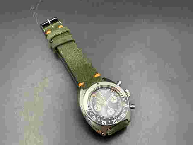 Vintage 1960 SS Wittnauer Val.724 GMT Chronograph Watch.