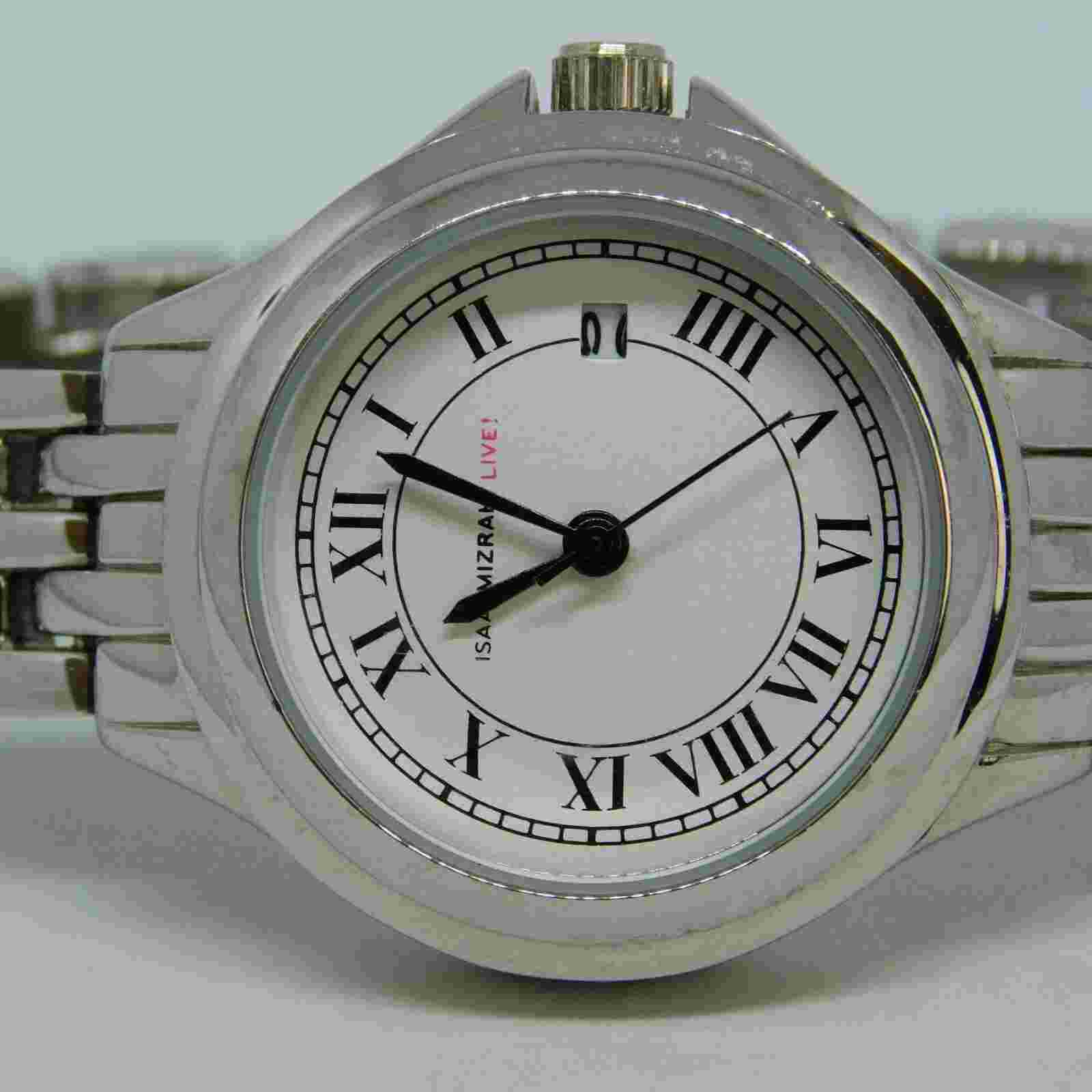 ISAAC MIZRAHI LIVE! IMZ945 Silver Tone Women's Watch Sz. 6 1/2" New Battery