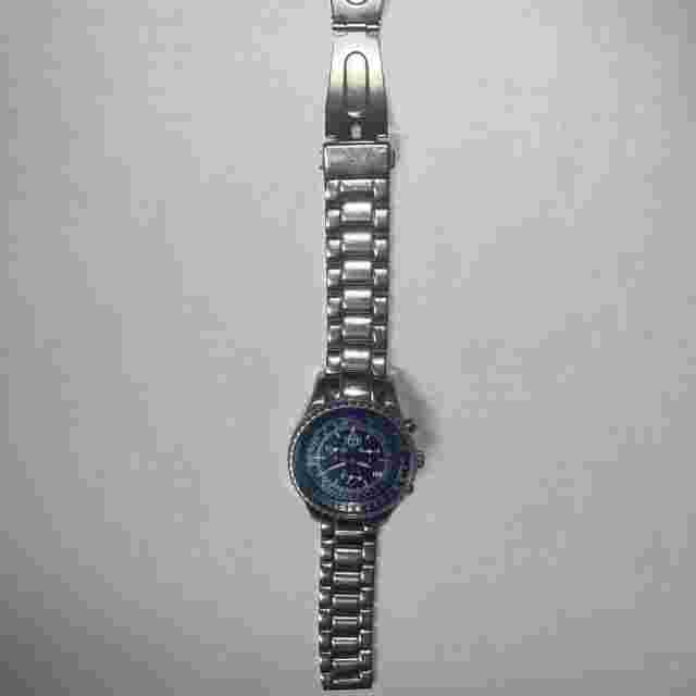 SUG Aviator Chronograph 1883 Blue Face Tachymeter Stainless Steel Men'sWatch 106