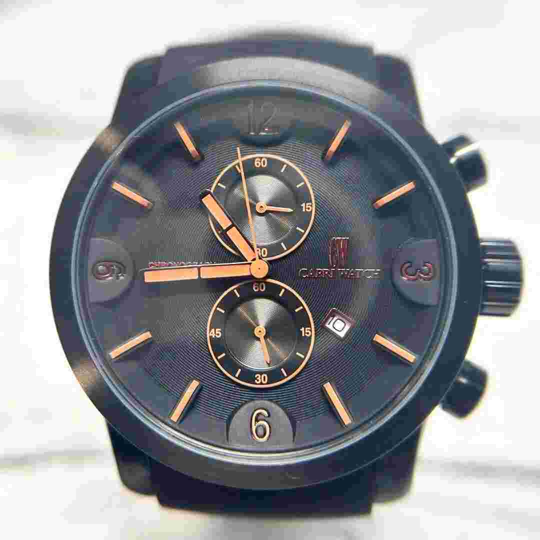 CAPRI WATCH 5398 Watch, Excellent Condition, Black and Orange, Carbon Color