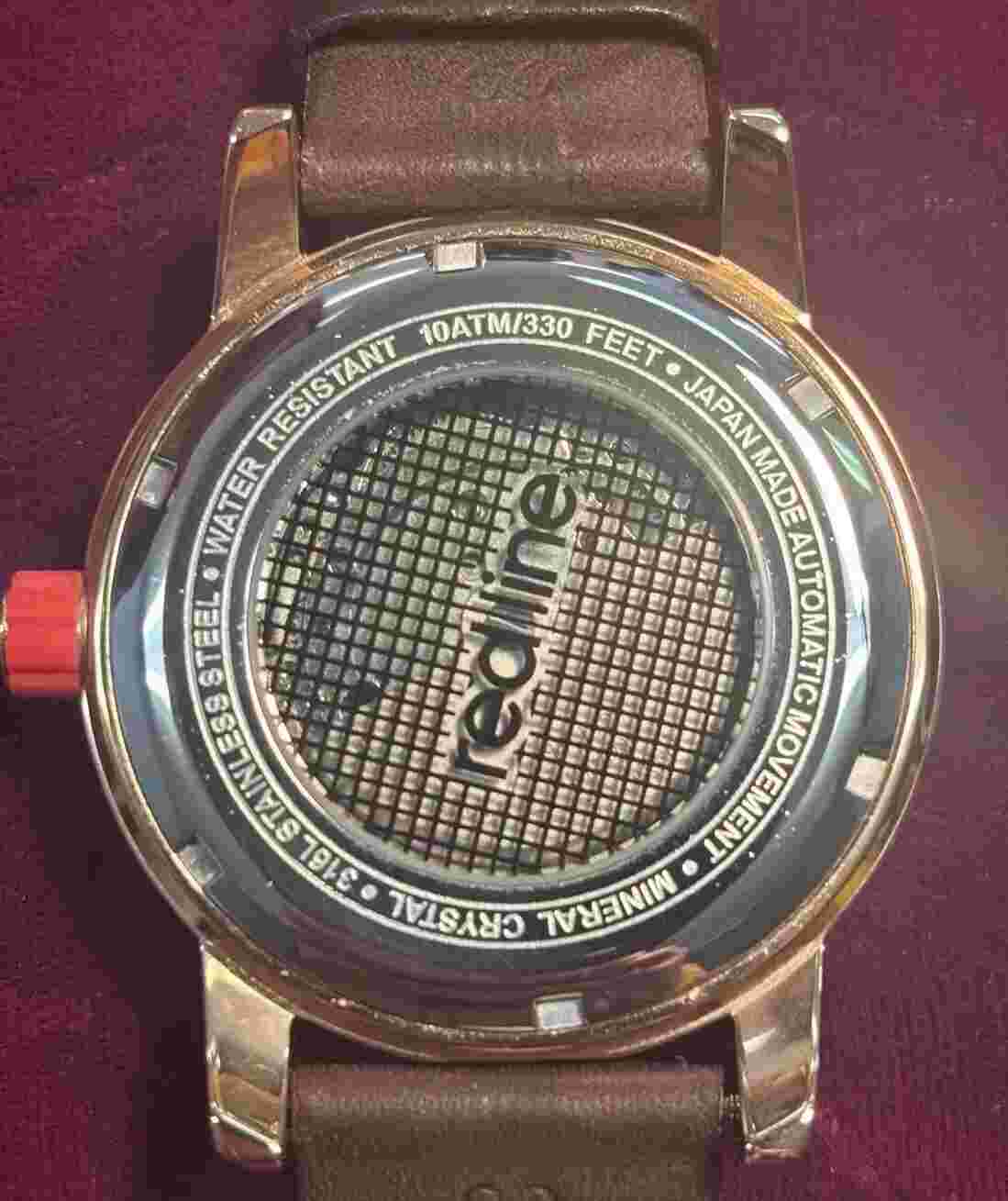 Red Line Men’s Automatic Japan Movement Mineral Crystal Leather 316L