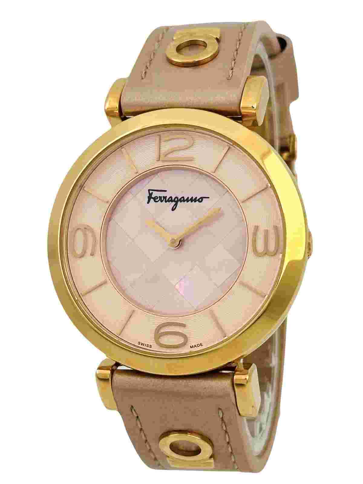 Salvatore Ferragamo Women's FG3030014 GANCINO DECO Watch With Pink Leather Band