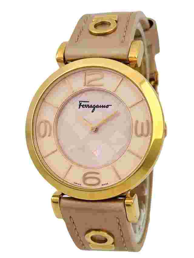 Salvatore Ferragamo Women's FG3030014 GANCINO DECO Watch With Pink Leather Band