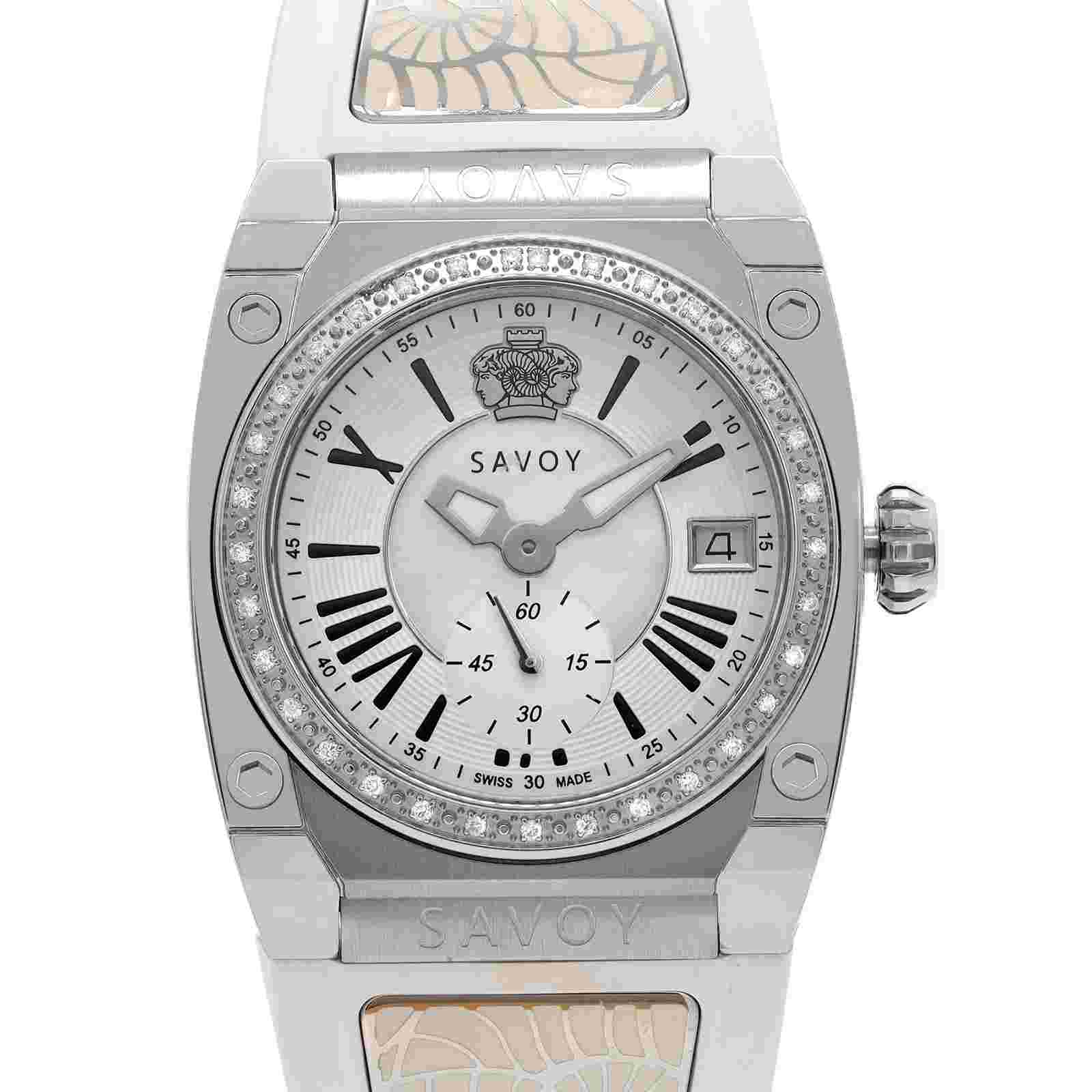 Savoy Icon 35mm White Silicone Strap Ladies Quartz Watch C1102A.01A.RA13