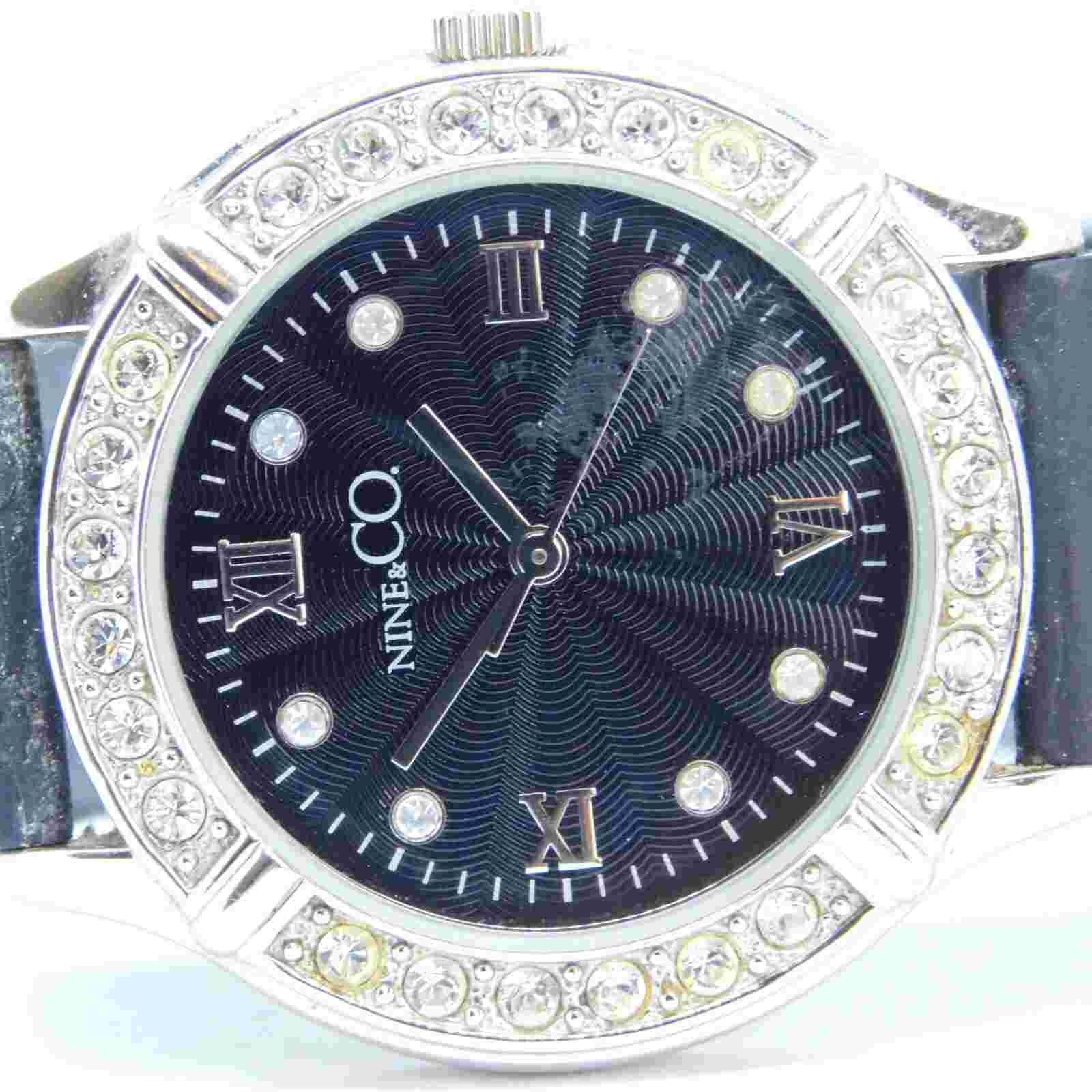 NINE&CO. 9C/5449 Black Tone Band Quartz Analog Women's Watch New Battery