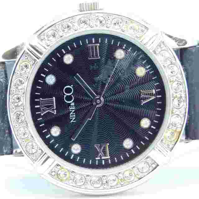 NINE&CO. 9C/5449 Black Tone Band Quartz Analog Women's Watch New Battery
