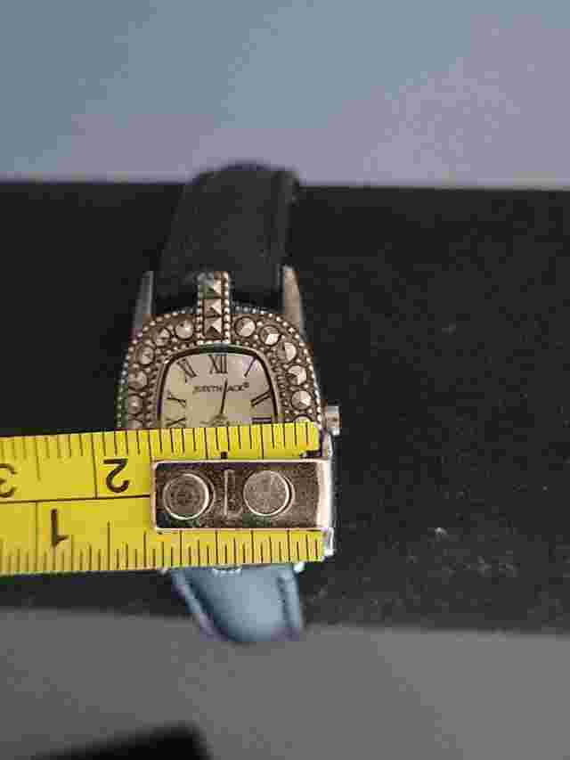 Ladys Sterling silver JUDITH JACK  watch Fresh Battery 6.25" Wrist R1