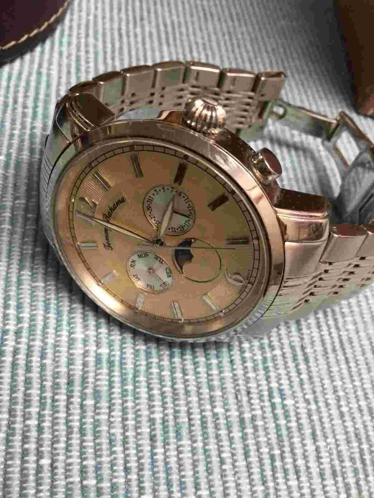 Tommy Bahama Mens Watch With Two Sundial’s And Moon Phase, TB-3034, Read