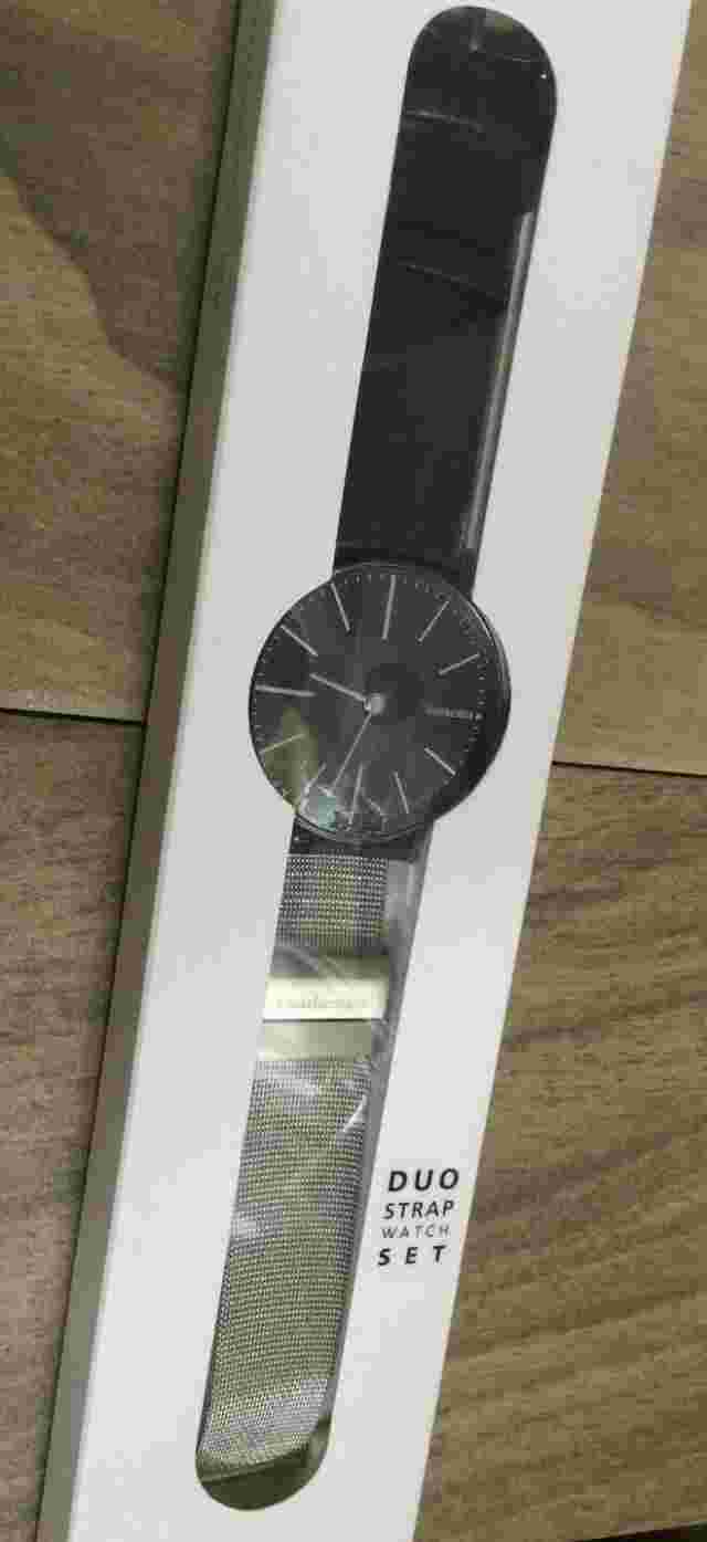 Lambretta Cesare 42 Black Dial on Black Leather & Silver Mesh Band Duo-Set NIB!
