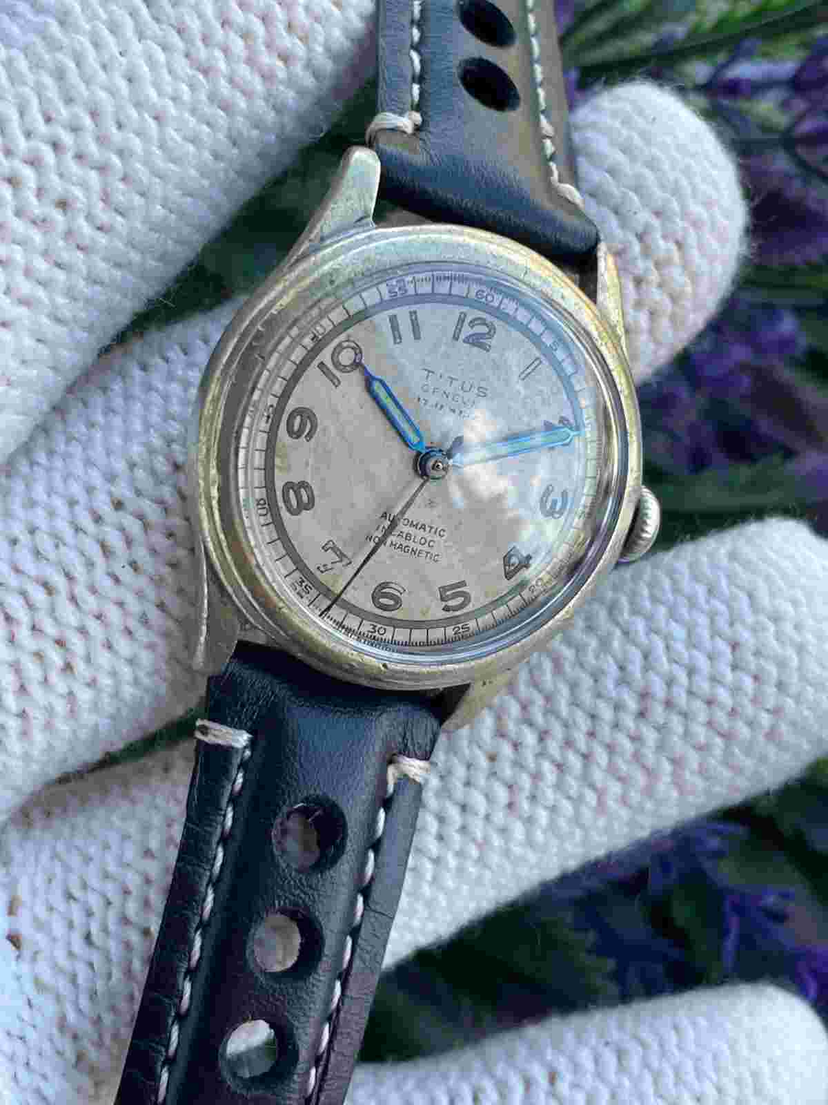 Vintage Titus Military Watch Automatic Bumper Cal.F 282  Mens 30.5mm Swiss Made