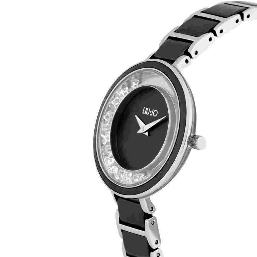 Liu Jo Women's Watch Steel Black Ceramic Bezel With Moving Crystals
