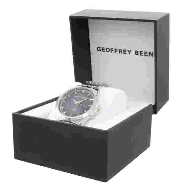 Silver Men's Watch Geoffrey Beene GB8051SLBL Quartz Chronograph For Him - NEW