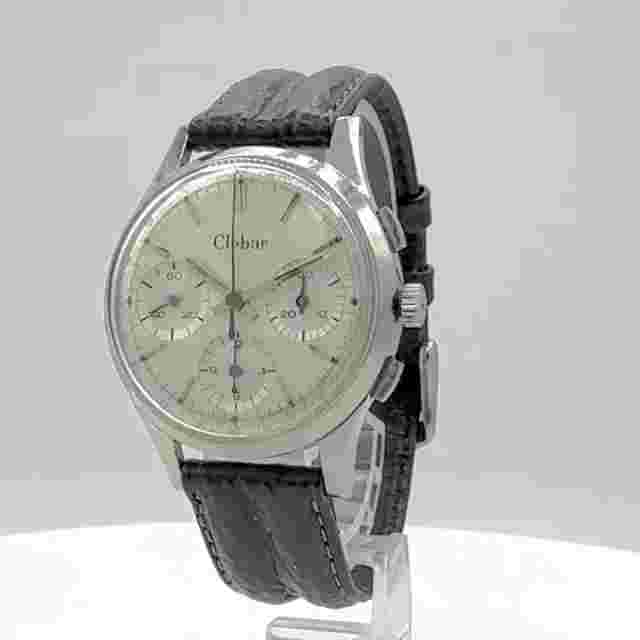 Vintage 36mm Clebar 3 Register Men's Chronograph Wristwatch Venus 178 Steel