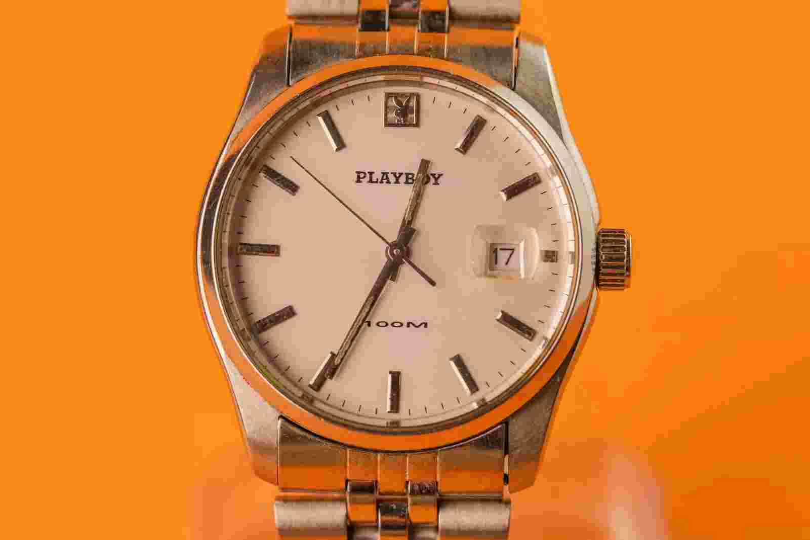 Playboy Re: 6512 Swiss Movement 36mm Steal Case Mens Quartz Watch