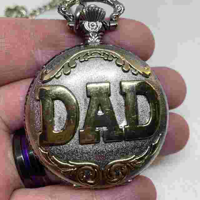 Working Two Tone Embassy By Gruen DAD Pocket Watch W/Chain, New Battery