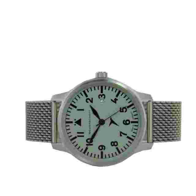Aristo Men's Messerschmitt Watch Pilot Watch ME-42M Milanese Band