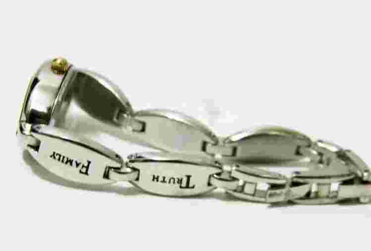 Truth Family Love Trust Hope Message Watch Silver Link Oval Small Bracelet NEW