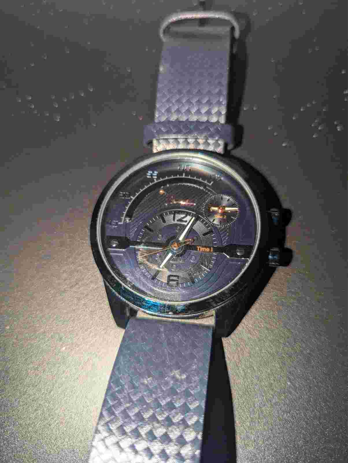 Mark Anthony Men's Dark Navy Leather Watch