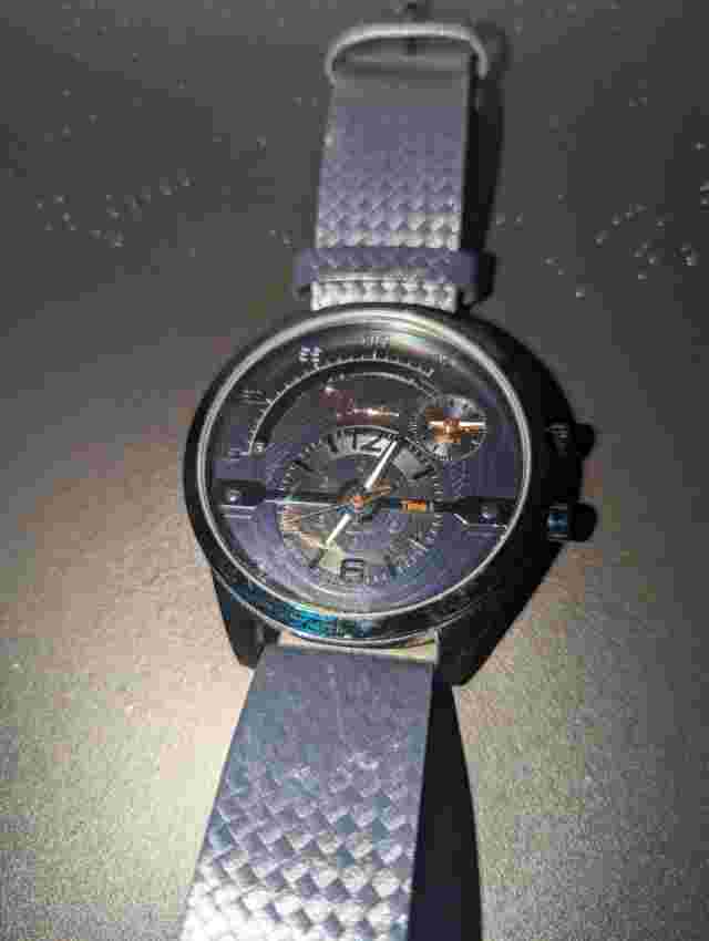Mark Anthony Men's Dark Navy Leather Watch