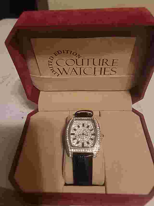 ADRIENNE COUTURE COLLECTION LIMITED 2312/5000 PAVE SWAROVSKI CRYSTAL WATCH Swiss