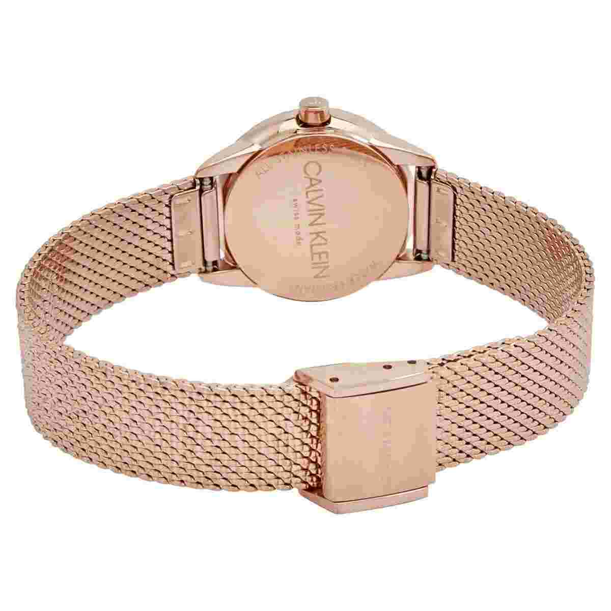 Womens Wristwatch CK CALVIN KLEIN MINIMAL K3M23U26 Steel Mesh Gold Rose