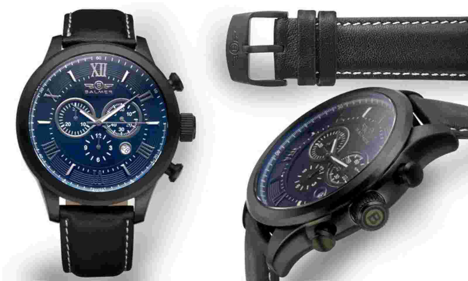 NEW Balmer 14075 Men's Swiss Made Gran Turismo Black Chronograph Dress Watch