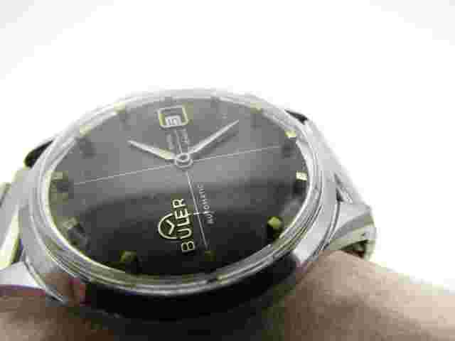 Vintage Gents Buler Automatic 21 Jewels Rare Crosshair Dial Swiss Watch Repair