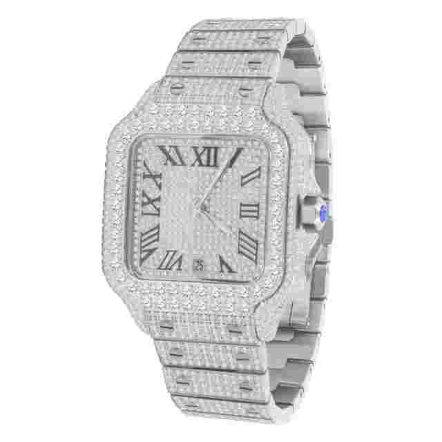 Iced Out D/VVS1 Moissanite Stainless Steel Buss Down Custom Luxury Men Watch