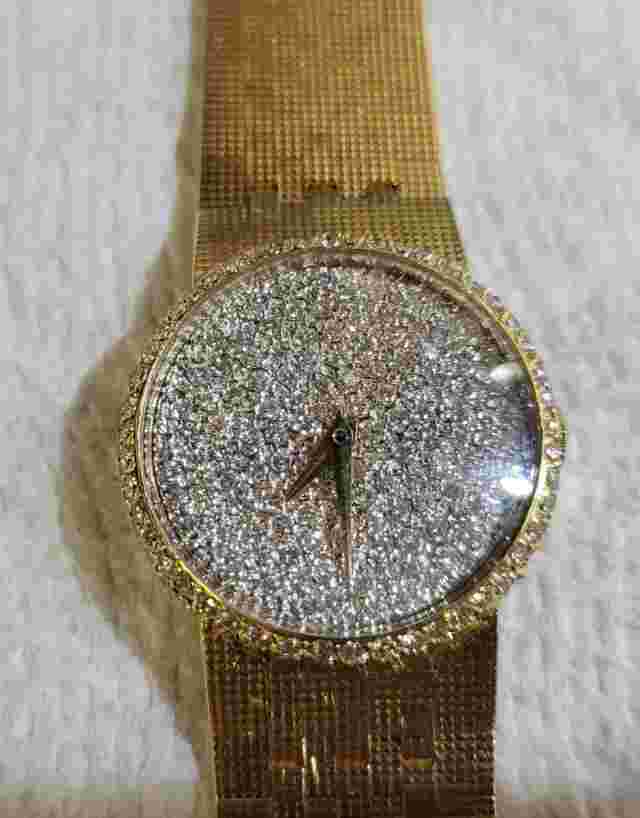 Bueche Girod 18k Gold Swiss Quartz Ladies 3 ct Diamond Watch~w/Original Box~