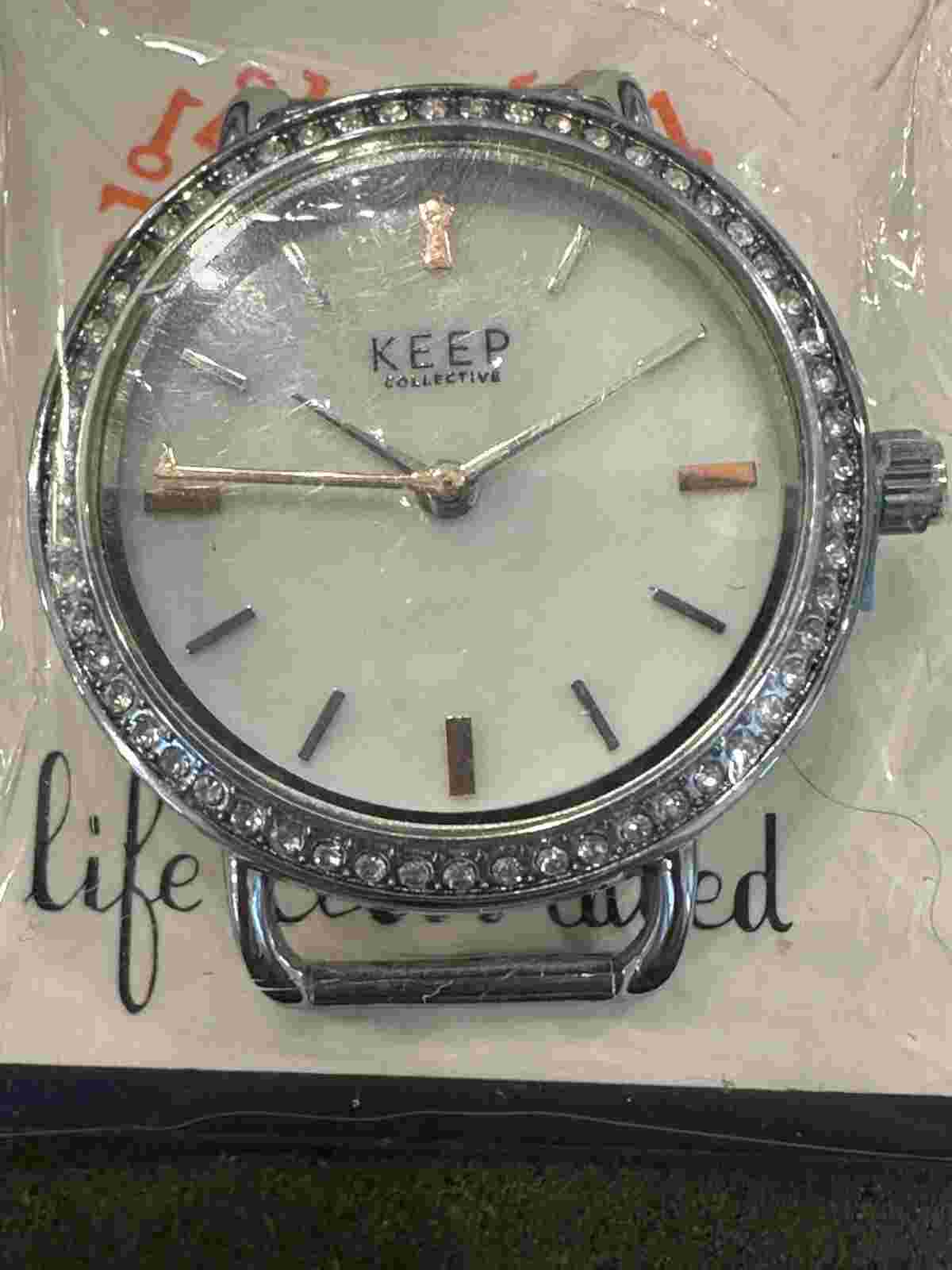 Keep Collective Ladies Watch Face No Band Circle With Rhinestones 27 mm