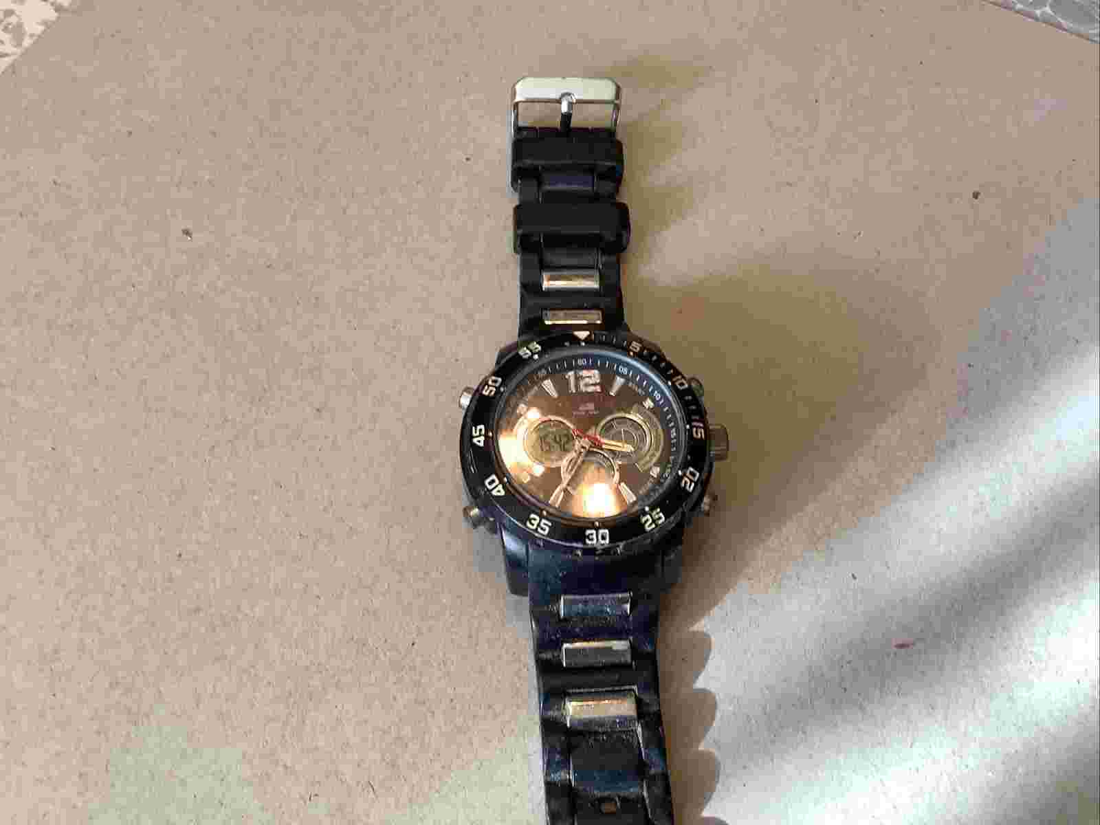 U.S. Polo Assn. US9544 Sport Mens Analog-Digital Watch W/ Black Silicone Band