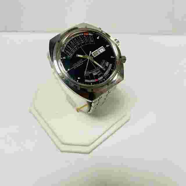 f698 Vintage Orion Japan Made Men's Wrist Watch Stainless Silver Tone 42972 27J