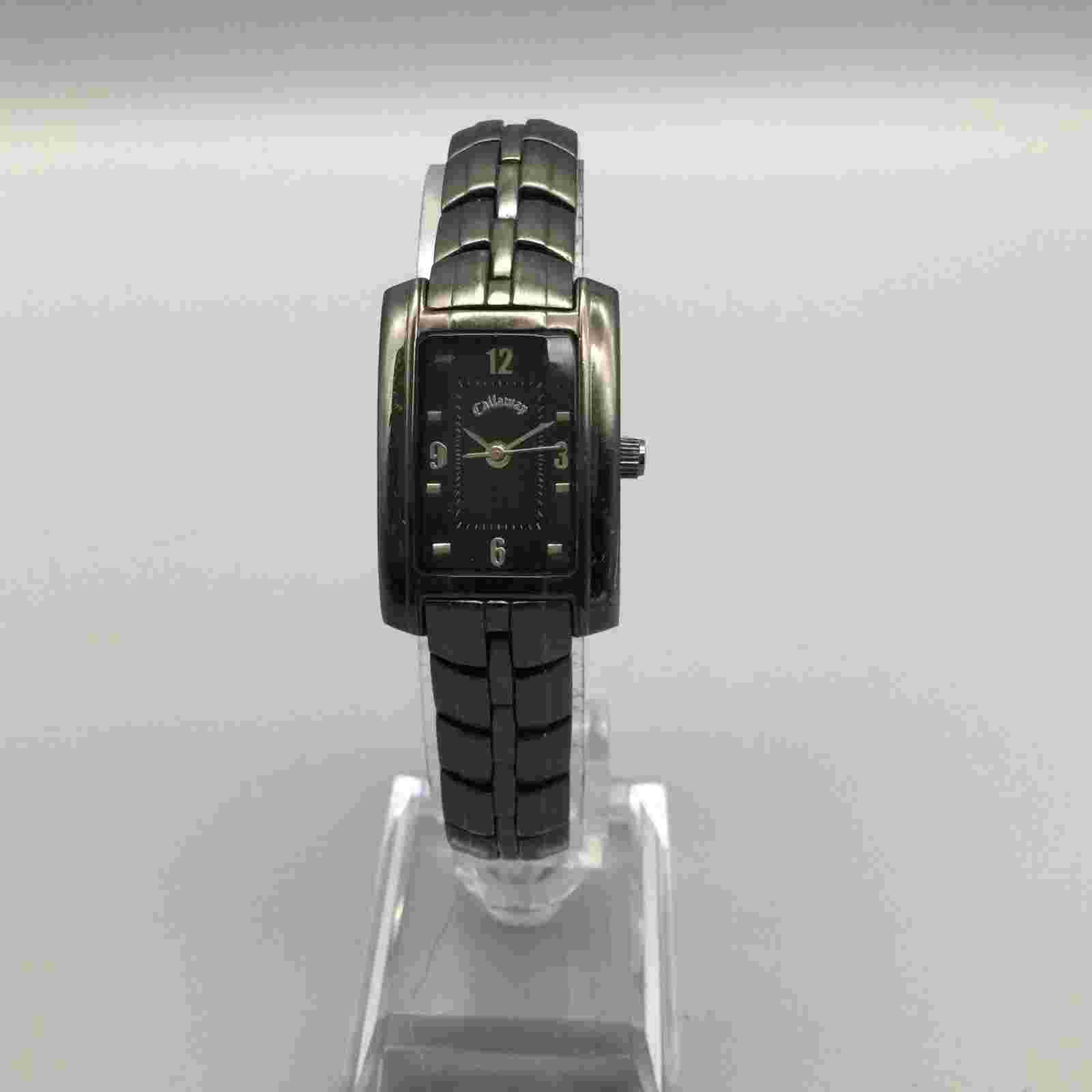 Callaway Golf Tank Watch Women 20mm Black Dial New Battery 7"