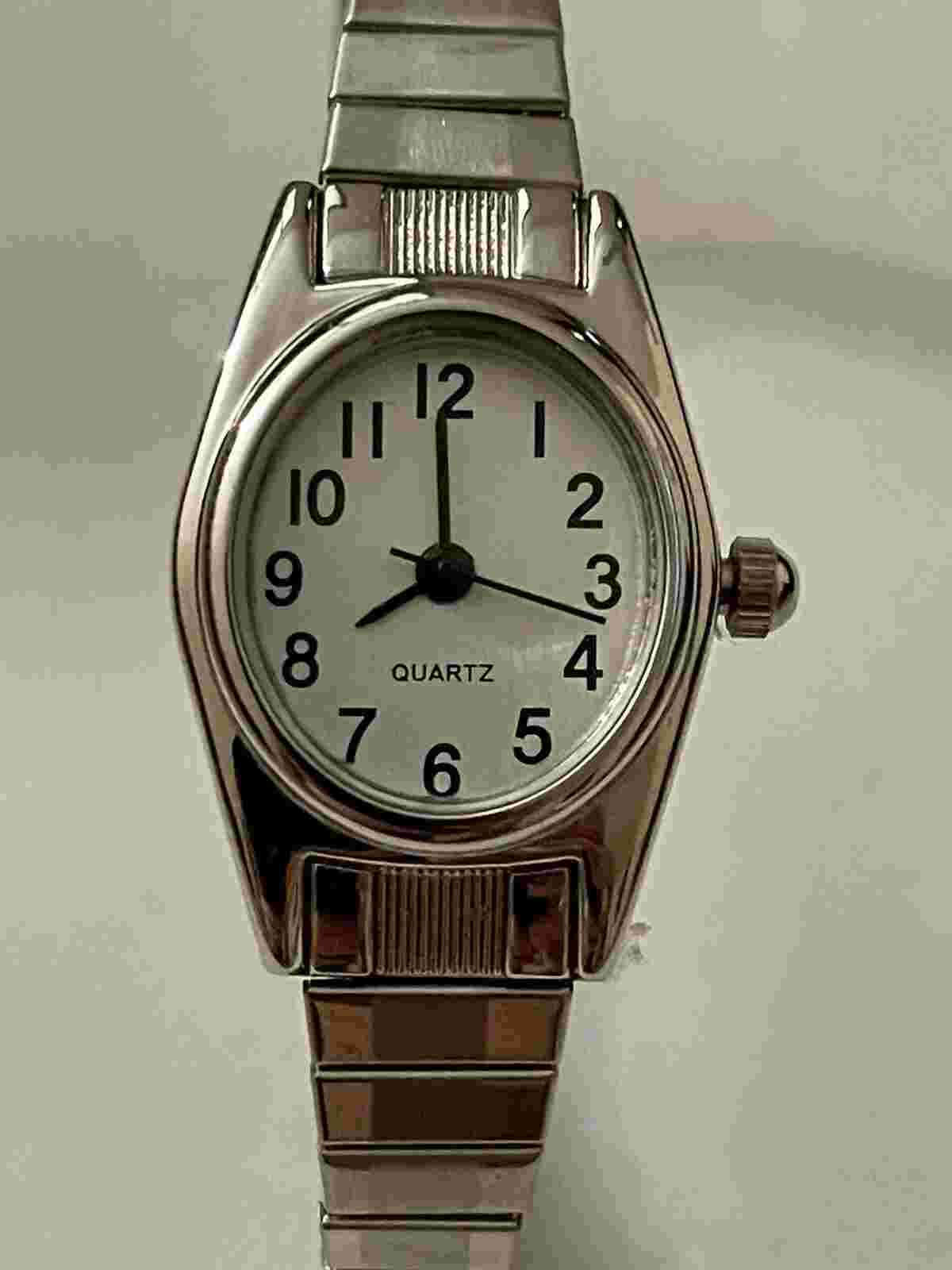 Vintage MZ Berger Gorgeous Silver Rare Shaped New Old Stock Ladies Watch PERFECT
