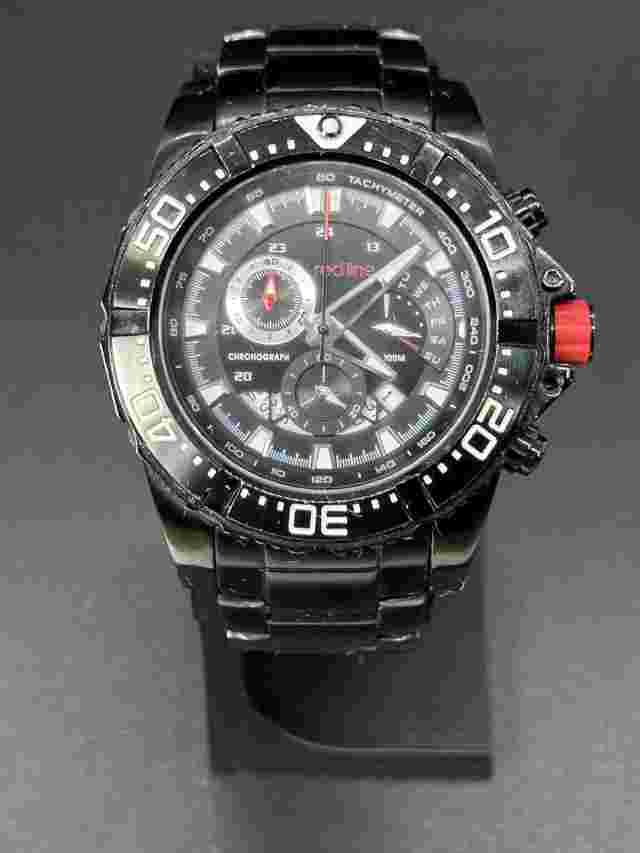 REDLINE Men’s COMPRESSOR 316L 10 ATM Red Black Dial Divers Bezel Chronograph X2