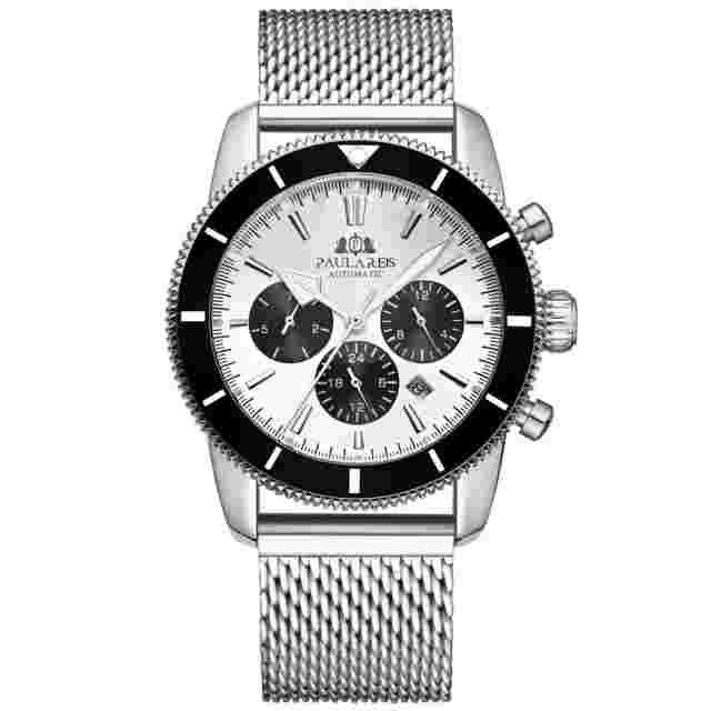 Paulareis Automatic Watch Stainless Men's Chronograph Waterproof Luminous Diver