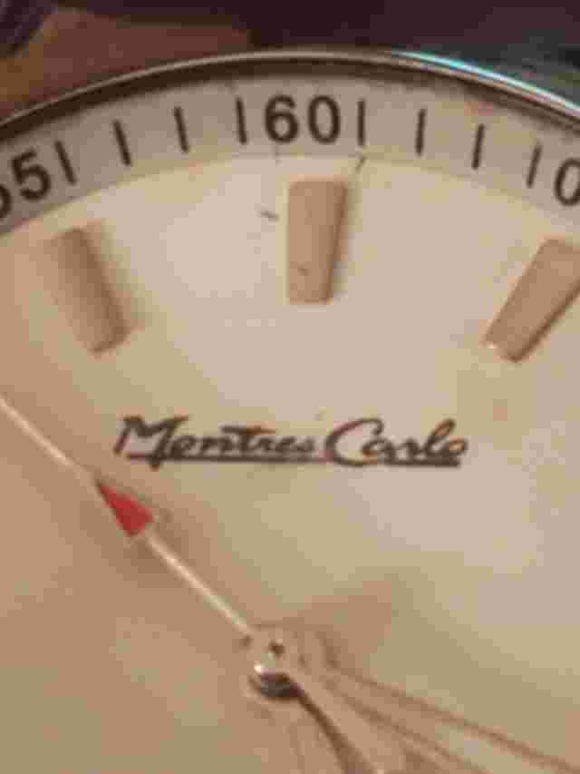 Vintage Montres Carlo Ladies Wristwatch  Silver Tone Purple Band