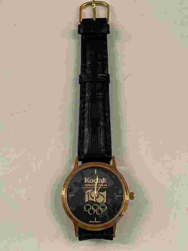 NEW 1996 Kodak Olympic Official Sponsor Watch Leather Band Needs Battery Unisex