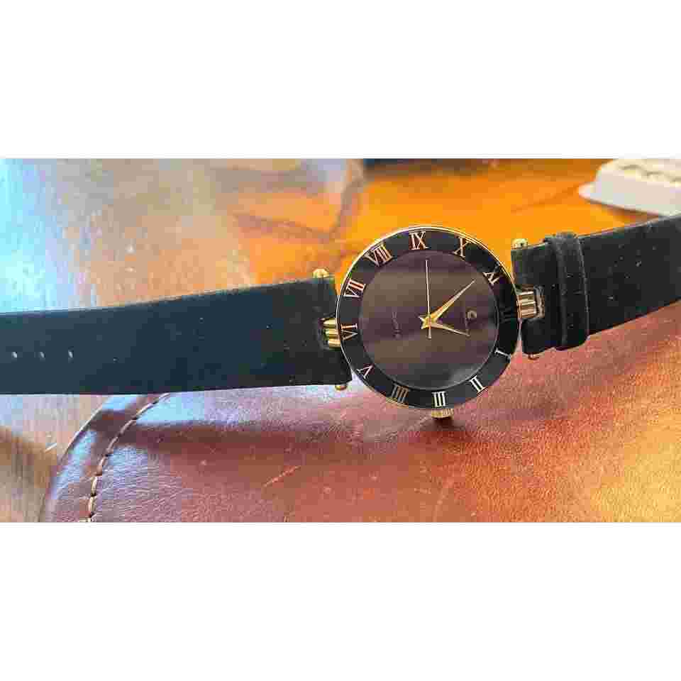 Women's JB Champion Watch, Gold and Black Tone Bezel Black Face
